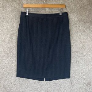 J Crew Skirt Womens 8 Gray Stripe Wool No 2 Pencil Lined Knee Length- 2968*